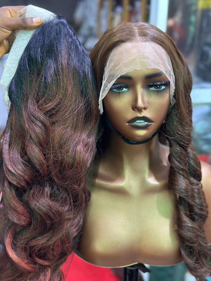 Frontal Blend Lace Wig - Brown Auburn Body Wave 1 Frontal Blend Lace Wig - Brown Auburn Body Wave