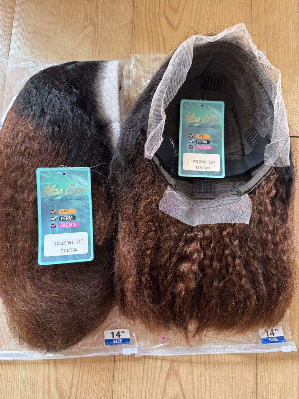 Natural Yaki Kinky Straight Ombre 13x5 Frontal Wig (T1B/33) 1 Natural Yaki Kinky Straight Ombre 13x5 Frontal Wig (T1B/33)