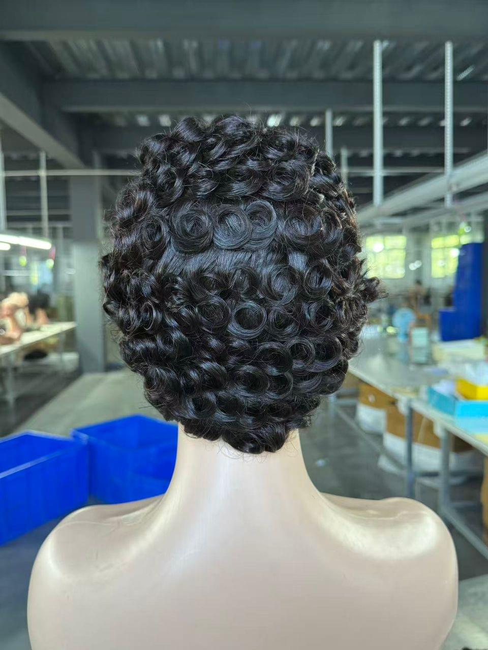 Trendy "Chioma" Short Curly Full Frontal Wig (Classic Black) 1 Trendy "Chioma" Short Curly Full Frontal Wig (Classic Black)