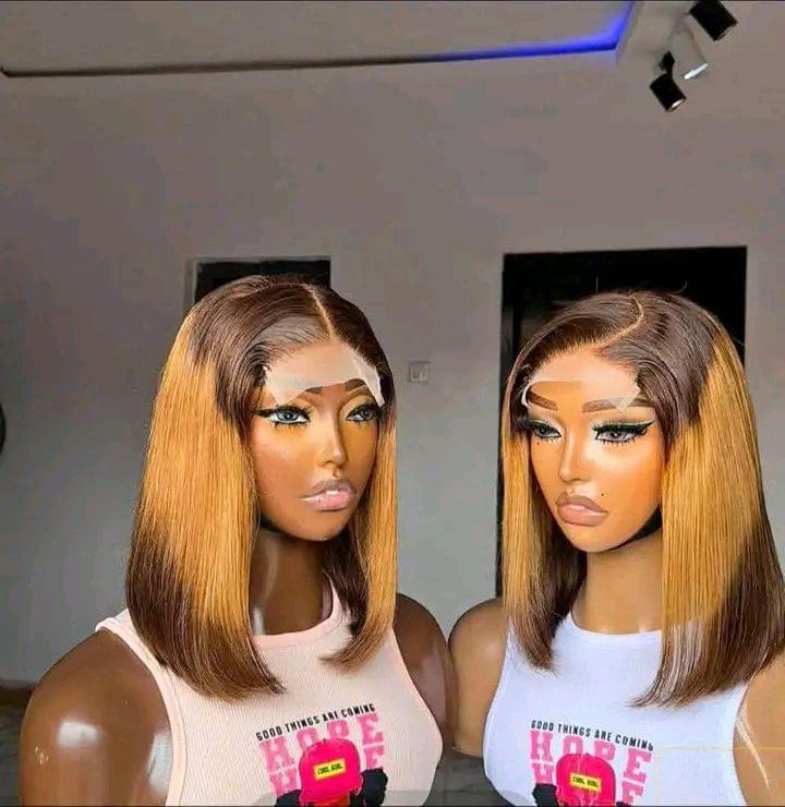 Sleek Ombre Bone Straight Bob Wig (4x4 Closure)