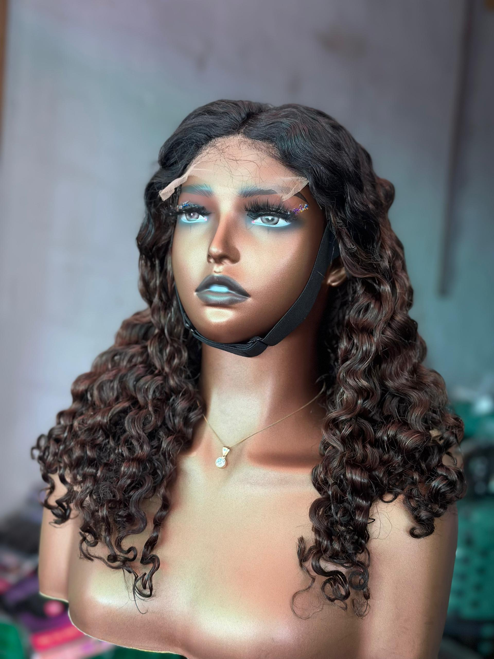 5x5 Sassy Curl Closure Wig 22" - Brown - Image 2
